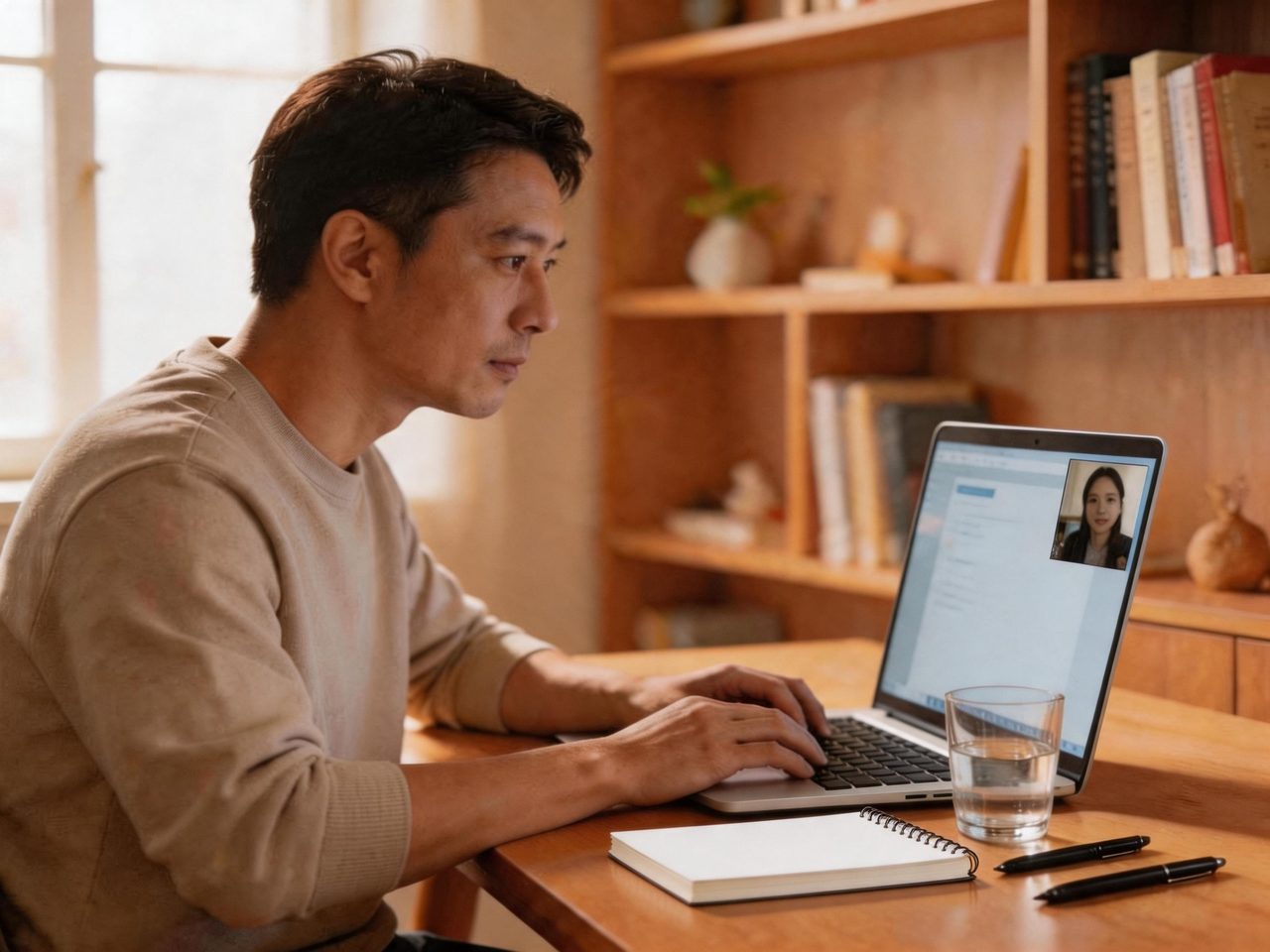 彈性時間:居家以筆電進行視像補習